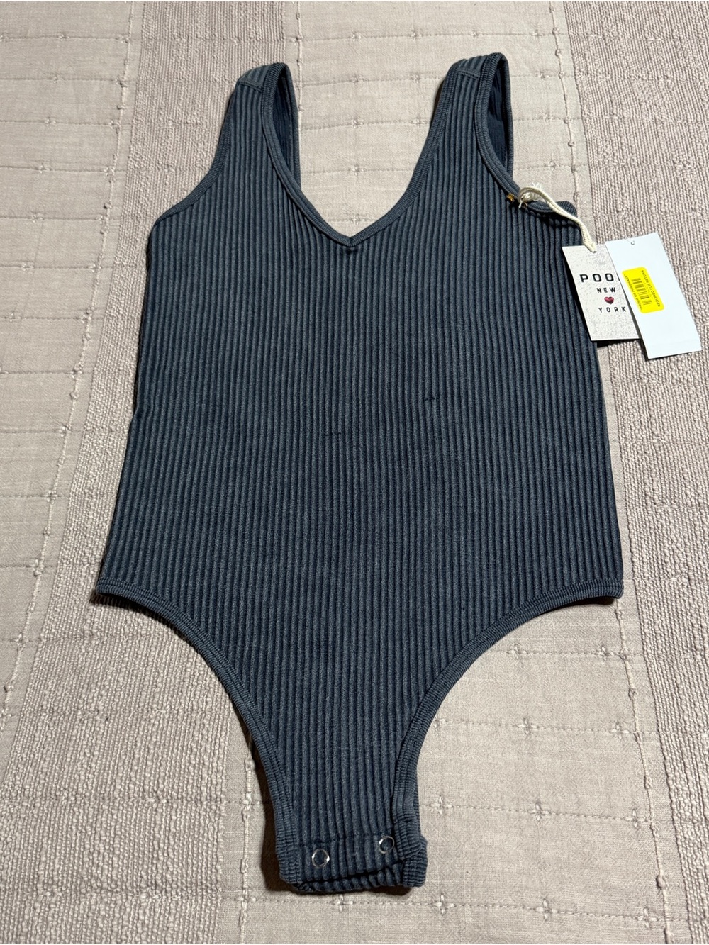 New Women’s Poof New York Ribbed One Piece Body Suit